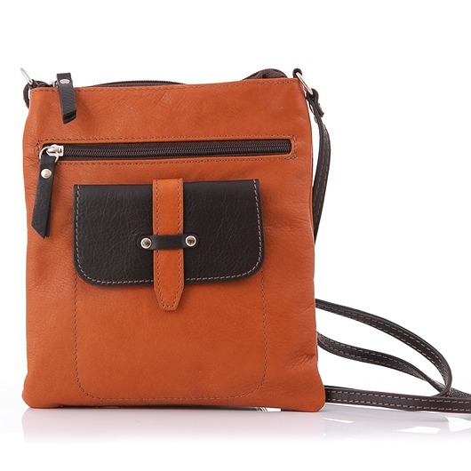 Listonoszka, skóra natur.  Aurelia 1 Camel/Brown Vera Bags