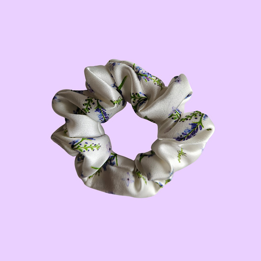 gumki do włosów Gumka jedwabna, scrunchie, frotka lawendowe pole MIDI