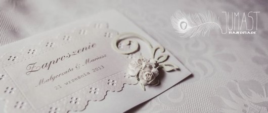 Zaproszenie ślubne tłoczone, z różyczkami Artystyczna Kartka