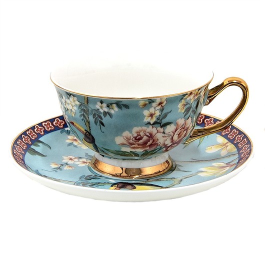 kubki i filiżanki Filiżanka ze spodkiem porcelanowa 200 ml Birds&Flowers