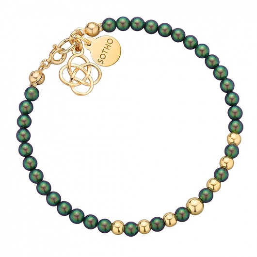 Zielona bransoletka z pereł kryształ SWAROVSKI® CRYSTAL SOTHO