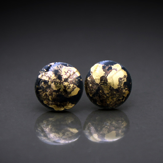 kolczyki ceramiczne Flambe 6mm /stal chirurgiczna/