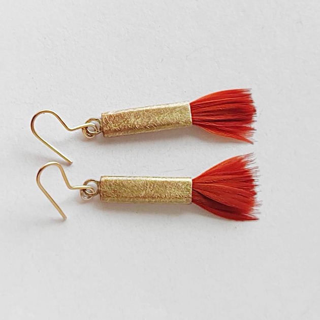 kolczyki z piórami PIÓRKO kolczyki