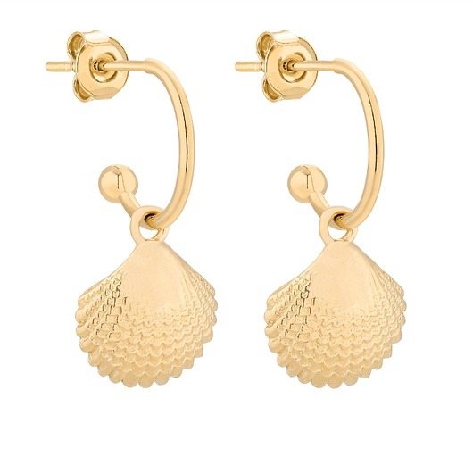 kolczyki pozłacane Złote kolczyki z muszelkami