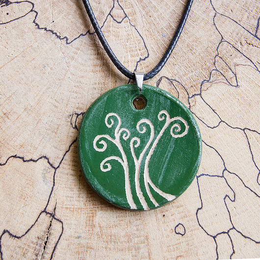 naszyjniki - inne Naszyjnik ceramiczny sgraffito