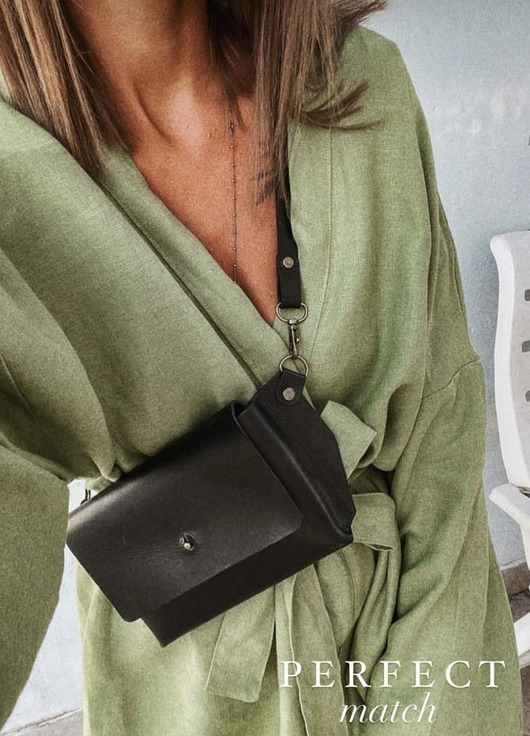 saszetka nerka Skórzana Torebka Nerka - Berlinette Noir