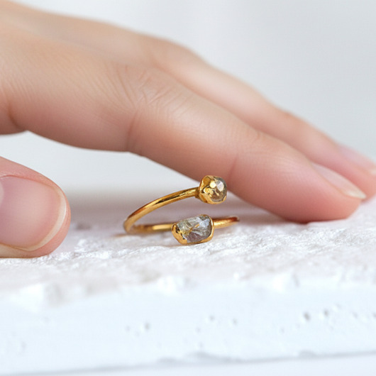 pierścionki złote Regulowany Pierścionek z Cytrynem