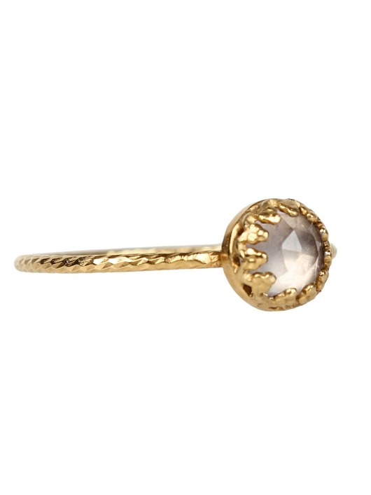 pierścionki złote Złoty pierścionek Petite z kwarcem różowym