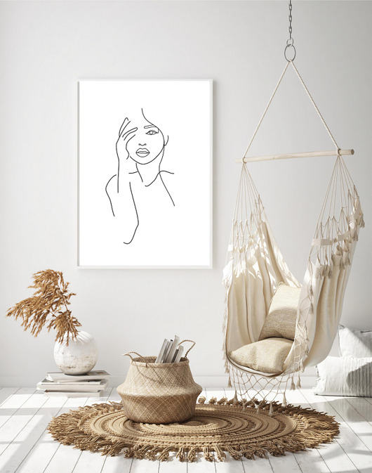 plakaty PLAKAT z kobietą, szkic, twarz kobiety, rysunek