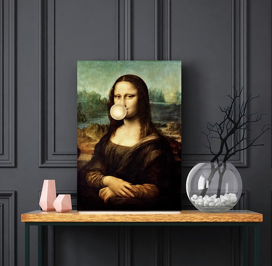 plakaty Plakat Mona Lisa ze złotym balonem