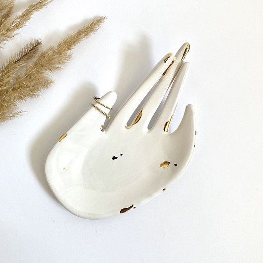 Ceramiczna Dłoń Złote Ciapki Maison Fragile