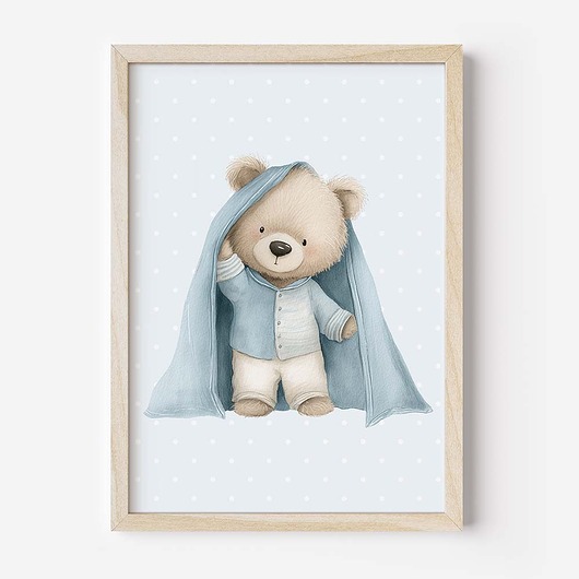 obrazy i plakaty do pokoju dziecięcego Plakat Na Ścianę Dla chłopca Niebieskie misie nr. 15