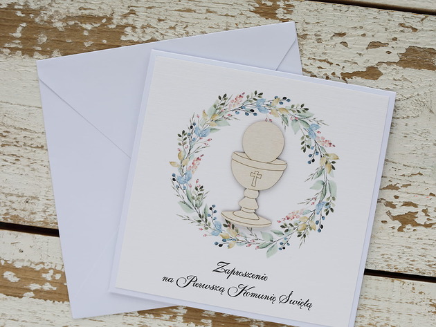 zaproszenia na komunię Ręcznie robione zaproszenia na komunię dla chłopca