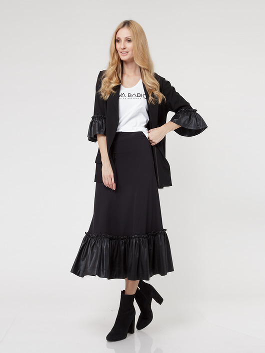spódnice midi Spódnica czarna YY600160_RAL9005