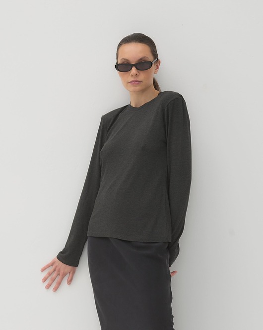 swetry damskie  Longsleeve sweter Let's talk grafitowy