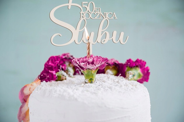 kuchnia - różne Topper na tort PERSONALIZOWANY 30 40 45 50 rocznica ślubu LICZBA DO WYBORU