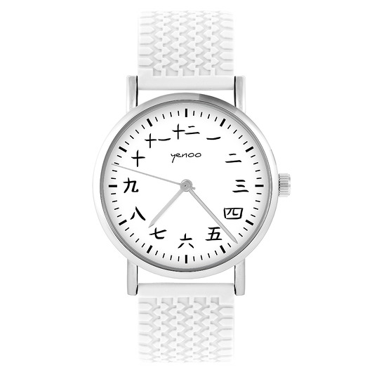 zegarki unisex Zegarek - Kanji - silikonowy, biały