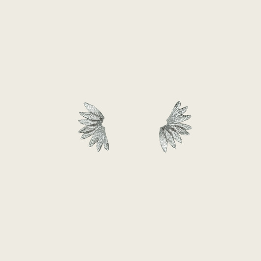 Srebrne kolczyki piórka- Angel KOS jewellery