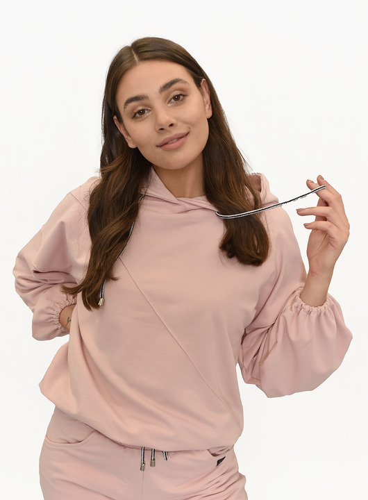 bluza z kapturem damska Bluza Poczuj Wygodę różowa