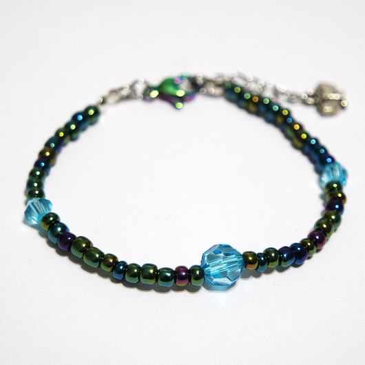 bransoletki ze szkła Bransoletka niebieska - kolekcja Starlight