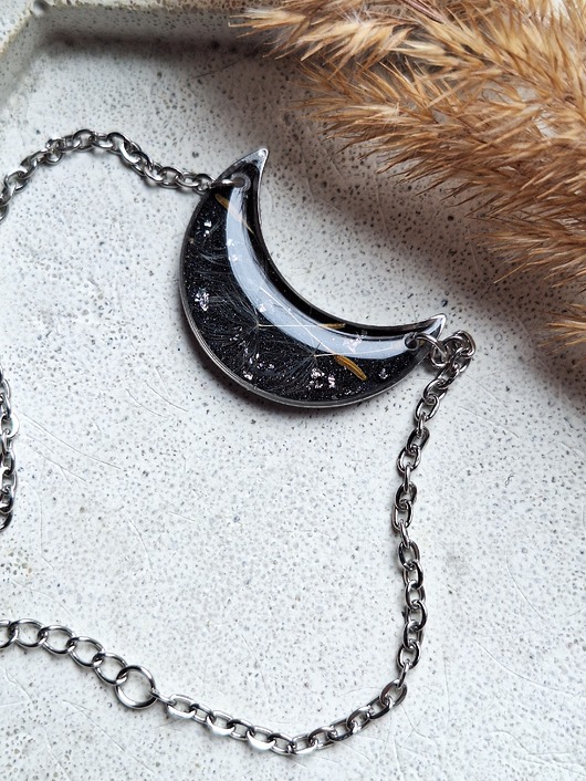 bransoletki z żywicy Bransoletka z żywicy księżyc z nasionami dmuchawca