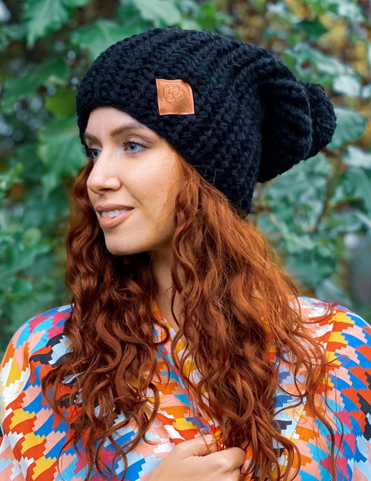czapki damskie Czapka Handmade Energy Shot Czarny