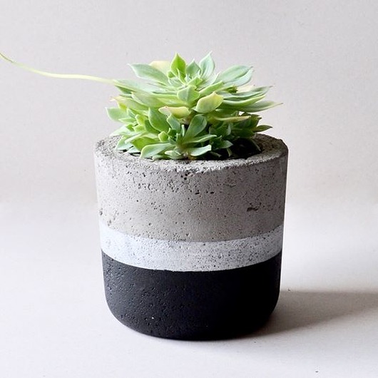 Doniczka B-12 Black&SIlver Betonove