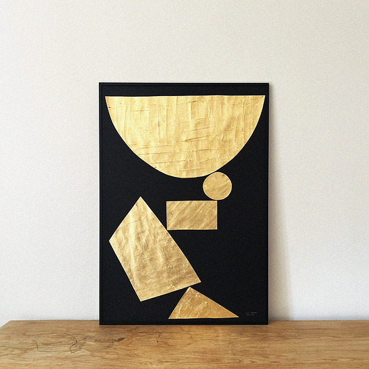 grafiki i ilustracje Kompozycja graficzna "Balans II" format B1 w czarnej ramie