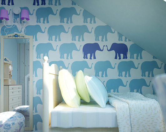 Tapeta dziecięca Elephants Blue Humpty Dumpty Room Decoration