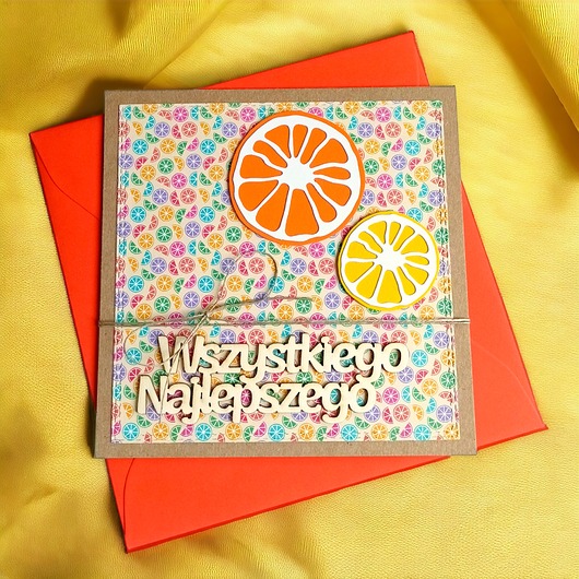 kartki scrapbooking Wszystkiego najlepszego :: cytrusy: owocowa kartka