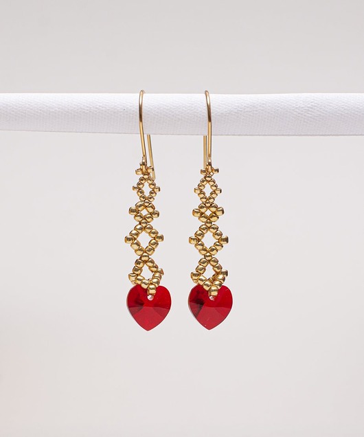 kolczyki swarovski Kolczyki pozłacane serduszka Swarovskiego.