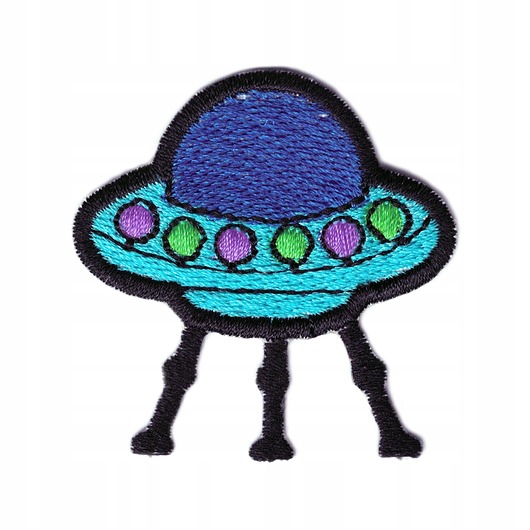naszywki na ubrania Naszywka naprasowanka UFO SPODEK termoprzylepna haft dla dzieci 4,6x4,7cm