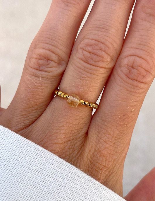 pierścionki elastyczne Pierścionek elastyczny - Hematyt z Cytrynem