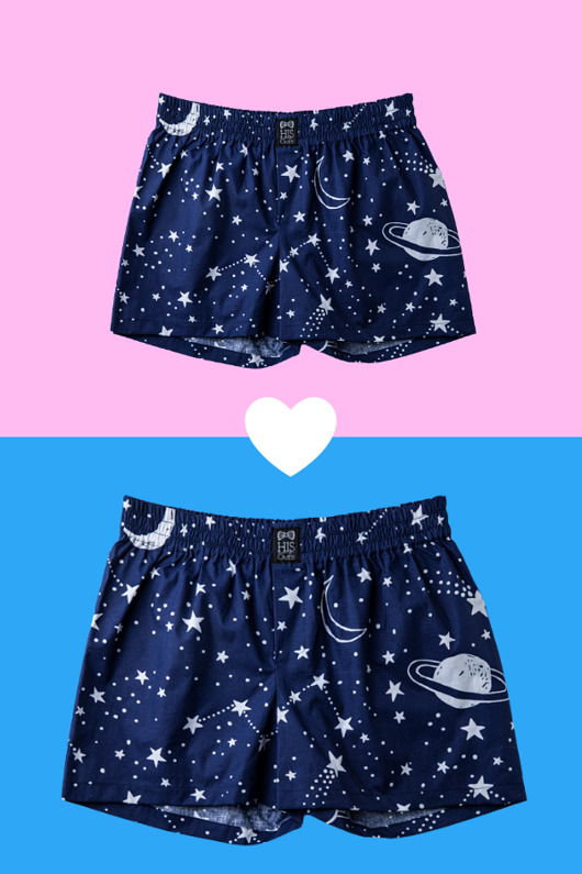 Spodenki do spania dla PARY bokserki KOSMOS HisOutfit