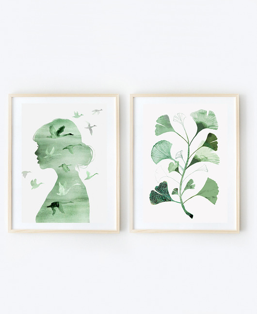 plakaty dwie grafiki botaniczne 30x40 cm