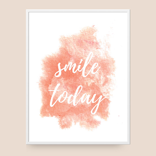 Plakat typograficzny "Smile today" - A3 Merely Susan