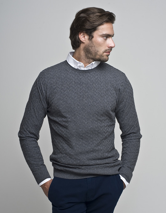 Sweter ardara o-neck szary BORGIO