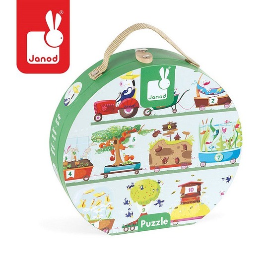 puzzle dla dzieci Puzzle dla dzieci w walizce traktor Janod 3+