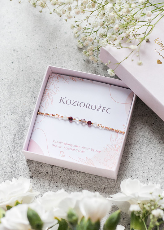 bransoletki z kamieni naturalnych Bransoletka Koziorożec Zodiakalna Zodiak dla Zodiakalnego Koziorożca