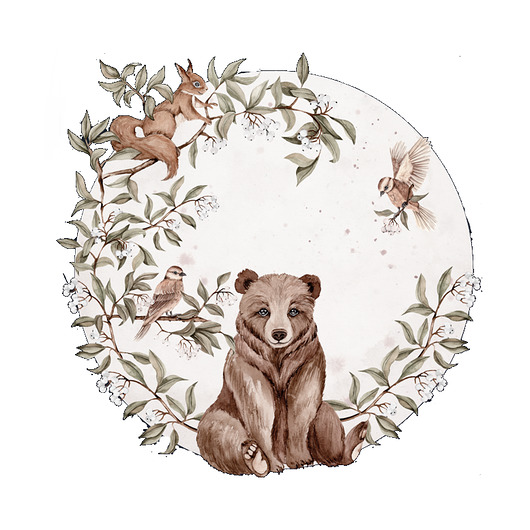 naklejki ścienne do pokoju dziecka Naklejka Koło Forest Animals 1 140 cm PZ