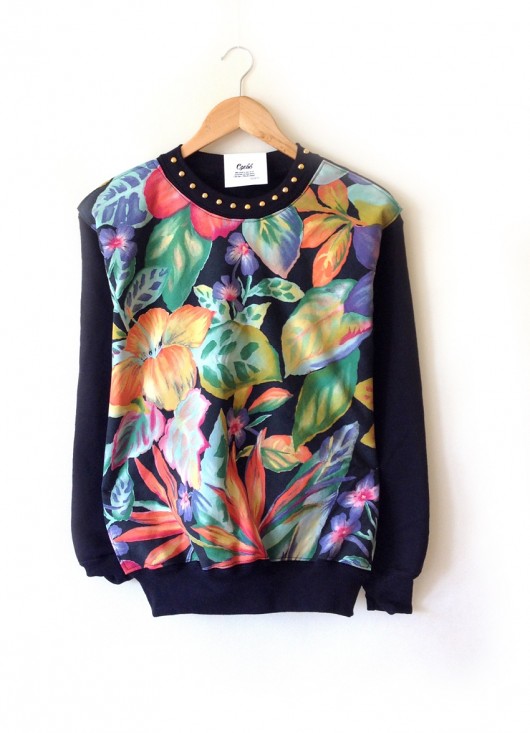 Bluza w botaniczne kwiaty - unikat  Yeah Bunny S deleted_12136308