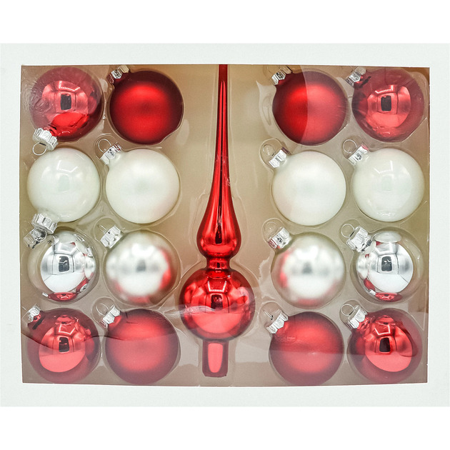 ozdoby choinkowe Bombki okrągłe: Świąteczna paleta czerwono-biała