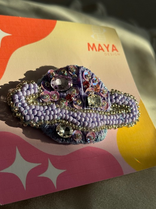 broszki Broszka "Planeta" ręcznie haftowana