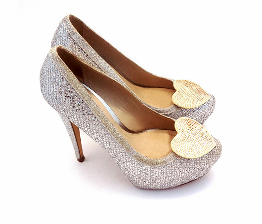 NEW! Klipsy do butów -We love sequins - Golden Coquet