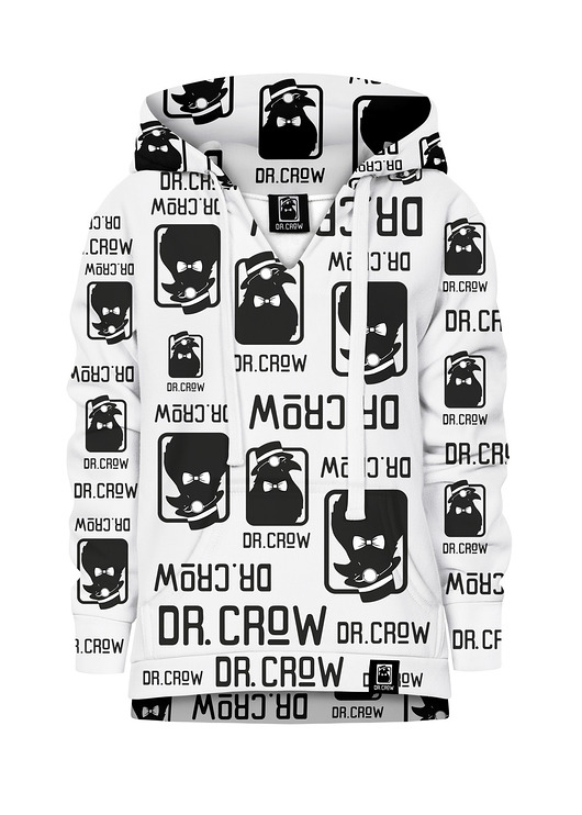 bluzy dla chłopców Bluza Chłopiec DR.CROW Logo Biała