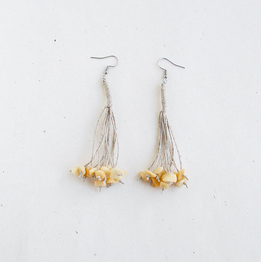 kolczyki z kamieniami Jadeit żółty kolczyki Nature