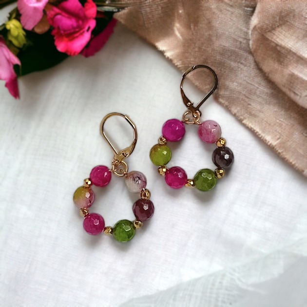 kolczyki z kamieniami Kolekcja WIANKI : urocze kolczyki :: meadow