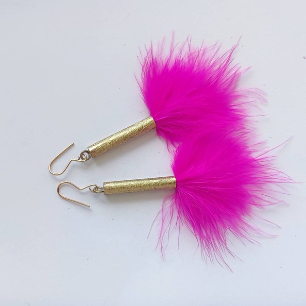 kolczyki z piórami PIÓRKO kolczyki