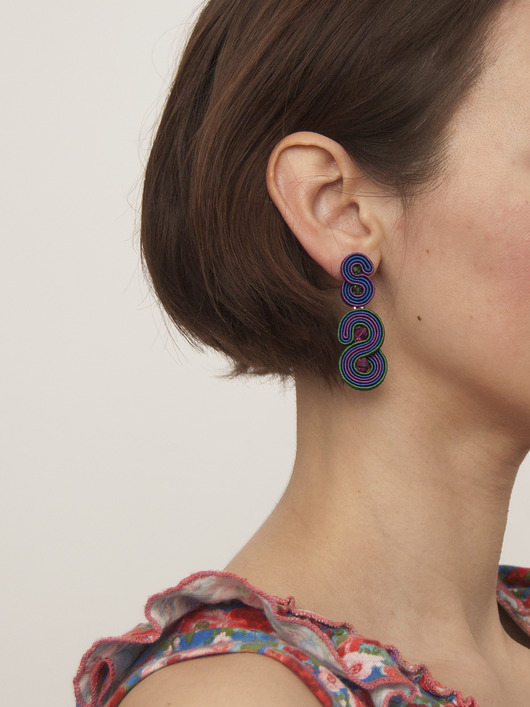 kolczyki soutache Kolczyki sutasz - kolorowe, minimalistyczne