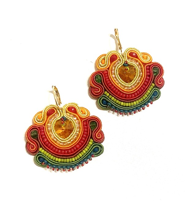 kolczyki soutache Sutaszowe kolczyki AUTUMN LEAVES